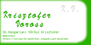 krisztofer voross business card