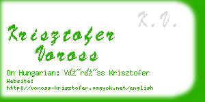 krisztofer voross business card